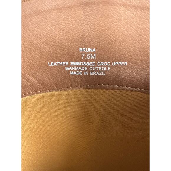 Matisse Bruna Tall Boots Womens 7.5 M Leather Tobacco Crocodile Texture Zipper - Picture 10 of 12